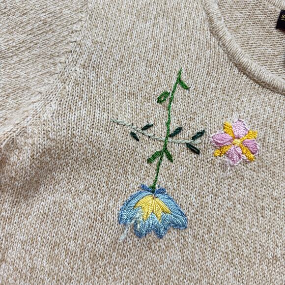 Vintage 90s Salon Studio Embroidered Knit Short Sleeve Sweater, Size XL - Picture 6 of 8